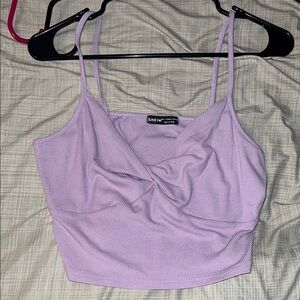 SHEIN Women's Purple Twist Front Top